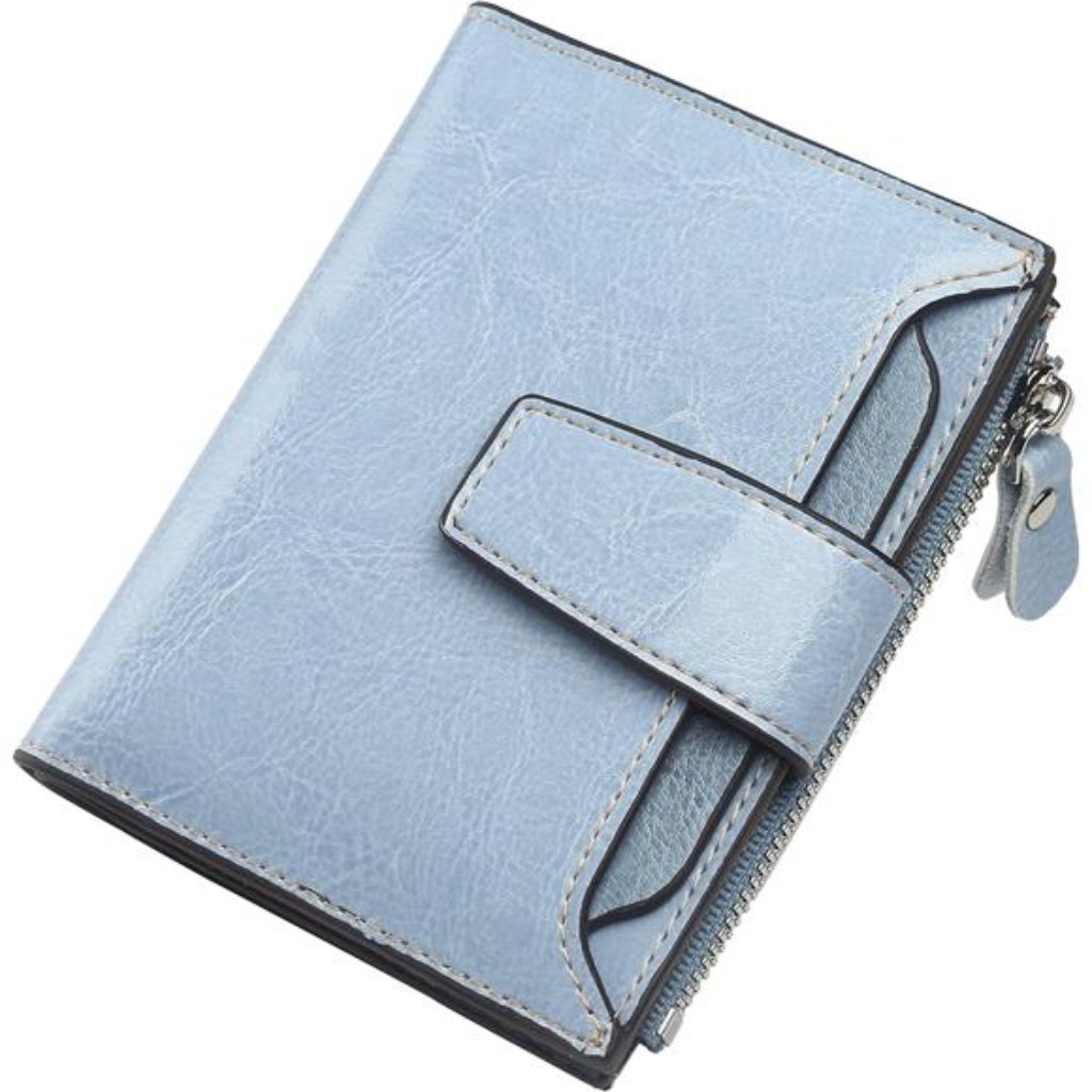 New Small Compact Women Wallet Rfid Blocking Genuine Leather Bifold Purse